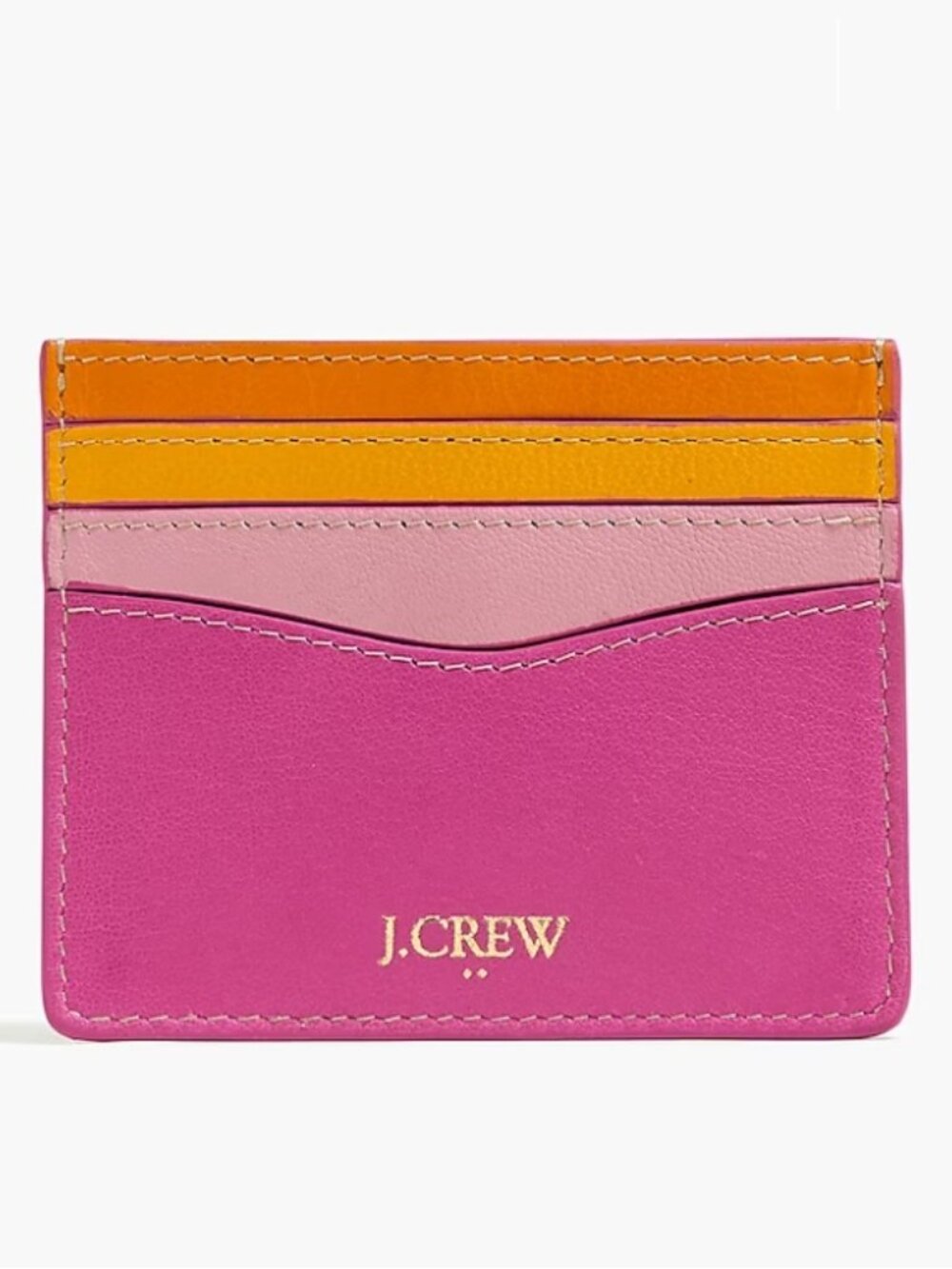J Crew Factory Leather Pink Card Holder Wallet NWT